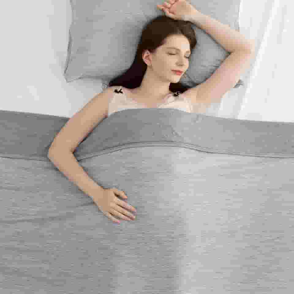 Elegear Cobertor de resfriamento para sofá, Fibra de resfriamento Arc-Chill que absorve o calor do corpo 100% algodão com Manta de viagem de verão, hipoalérgico, lavável à máquina (150 x 200cm, Cinza)