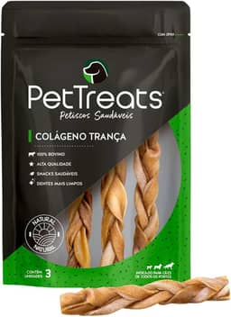 Petisco para Cachorro Natural 3un Colágeno Trança PetTreats