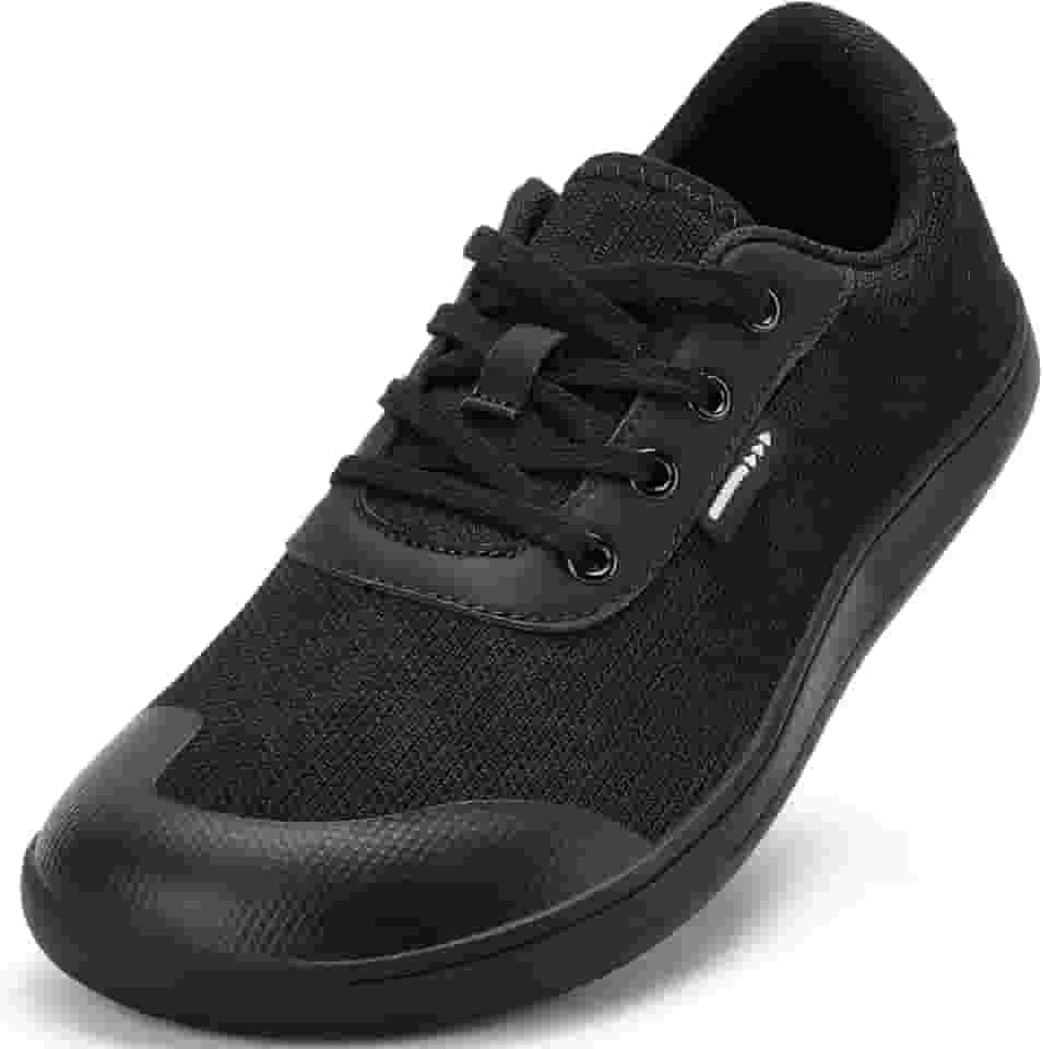 Sapatos femininos com bico largo – Sapatos minimalistas descalços zero drop casual confortável caminhada atlética ampla largura tênis moderno para joanete inchaço fascite plantar pé