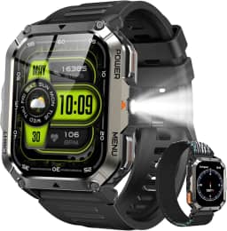 Smartwatch Militar 2.01" - Resistência IP68, Bateria 900mAh (20+ Dias), Lanterna e Bússola, 100+ Modos Esportivos, Chamadas Bluetooth - Android/iOS
