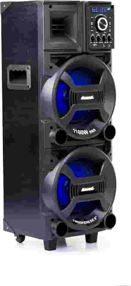 Amvox Caixa de Som Amplificada ACA 1101 Black Duplo 8-1100W RMS, Bluetooth, Equalizador, USB
