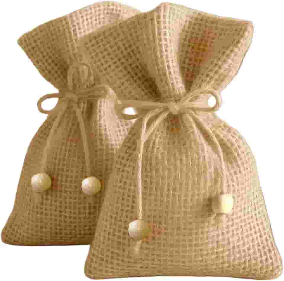 Saquinho de Juta para Festa e Lembrancinha, 12 x 17 cm, 12 Unidades