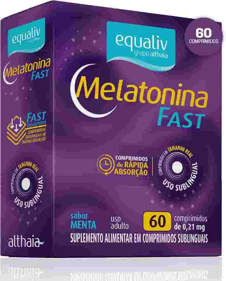 Equaliv Melatonina Fast 210 mcg - Suplemento Sabor Menta - 60 Comprimidos