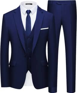 Terno Slim Fit Masculino Um Botão 3 Peças Blazer Vestido Negócios Festa de Casamento Colete e Calça