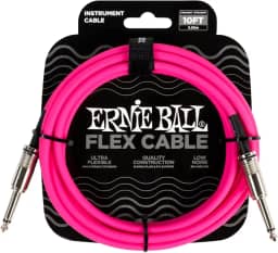 Ernie Ball Flex Instrument Cable Straight/Straight 10ft - Pink