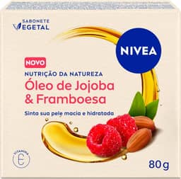 NIVEA Sabonete Vegetal Nutrição Da Natureza Óleo de Jojoba & Framboesa 80g - Pele limpa, macia e hidratada por mais tempo.