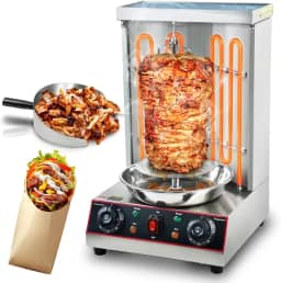 Forno Elétrico Para Churrasco Shawarma, Churrasqueira Vertical, Forno Giratório, Máquina De Kebab Com Bandeja Coletora De Carne