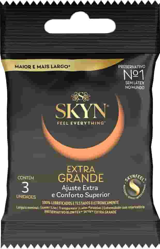 SKYN Preservativo Extra Grande Com 3 Unidades Branco