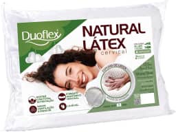 Travesseiro Duoflex Natural Látex Cervical, Branco, para fronha 50 x 70 cm