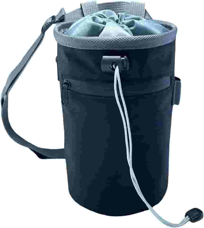 Menolana Bolsa de giz de escalada com bolso com zíper bolsa de transporte de giz cinto ajustável para pole dancing