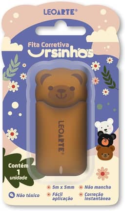 FITA CORRETIVA 5MX5MM FORMATO URSINHOS CORES SORTIDAS LEOARTE