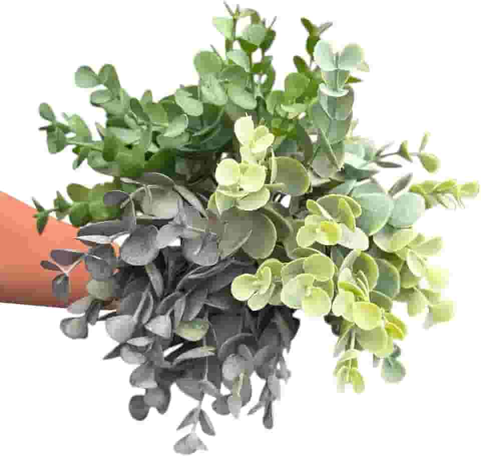 Buquê de Eucalipto Folhagem Artificial Decoração (Verde)