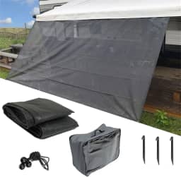 labwork Toldo para trailers de 8 m x 3 m, 7,6 cm, kit completo de bloqueio de UV, grade preta que melhora a proteção da sombra, privacidade e posicionamento para trailers, viagens, acampamento ao ar