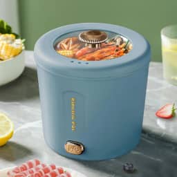 Zelarca Panela elétrica quente, mini panela de ramen de 1L, panela de macarrão rápida de 450 W, panela elétrica multifuncional para cozinhar macarrão, sopa, panelas portáteis com proteção contra