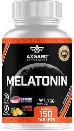 Melatonin - Melatonina - 150 Tabletes - Importada - Sabor suave Citrus Laranja com Acerola- Axgard Supplements