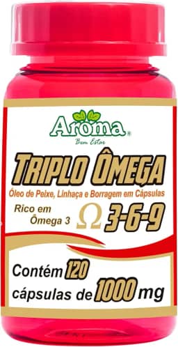 Triplo Ômega 3-6-9 - Suplemento Alimentar com 120 Cápsulas - Fonte de Ácidos Graxos Essenciais