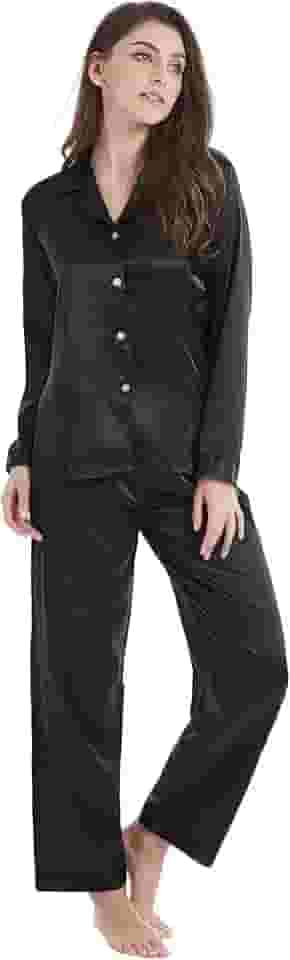 Conjunto de pijama feminino clássico de cetim