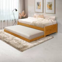 Bicama Madeira Maciça com Cama Inferior Deslizante e Estrutura Robusta para 120kg (Imbuia)