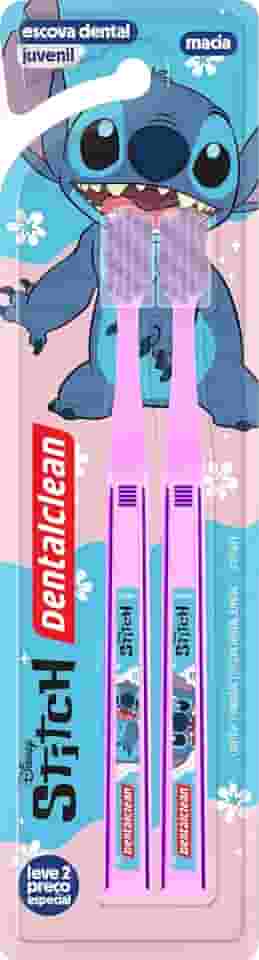 Dentalclean Escova de Dentes Juvenil Stitch Leve 2, Rosa e Rosa