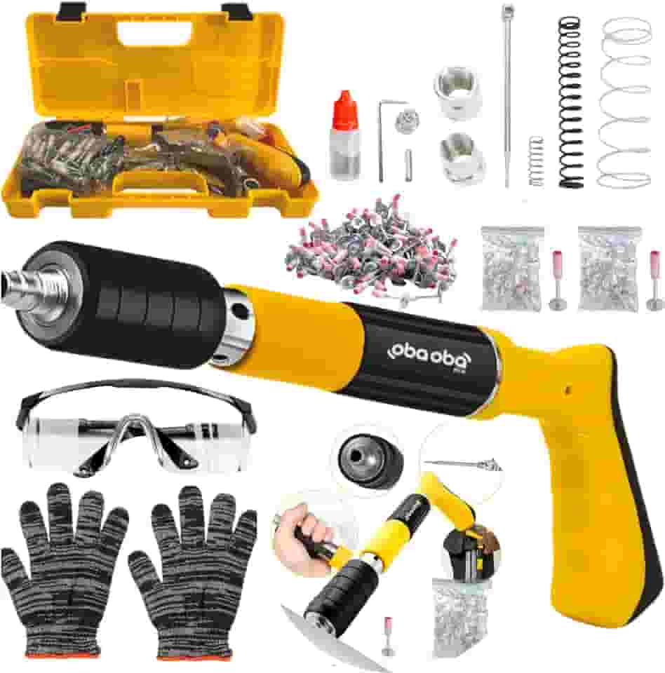 Pistola de Fixação Finca Pino com 220 Pregos e Kit de Segurança Kit Pistola de Fixação Finca Pino