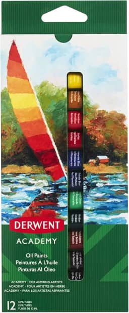 Derwent Academy Tintas Óleo, 12 ml, 12 cores (2302406)