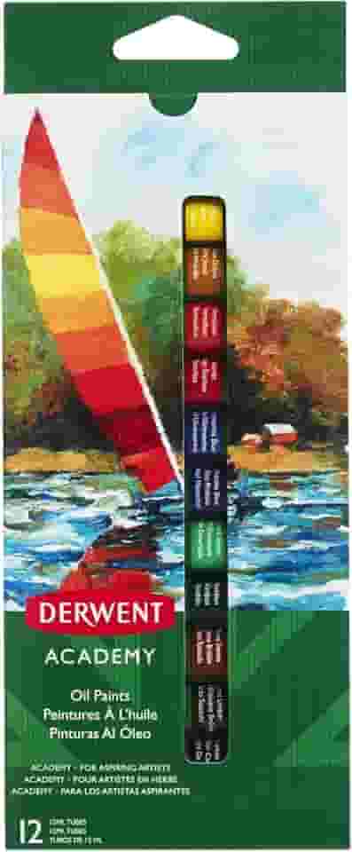 Derwent Academy Tintas Óleo, 12 ml, 12 cores (2302406)