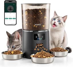 Alimentador Automático para Gatos para 3 Gatos, 6L Alimentador Inteligente WiFi para Animais de Estimação, Sistema Anti-Atolamento forte, Dispensador de Alimentos para Gatos