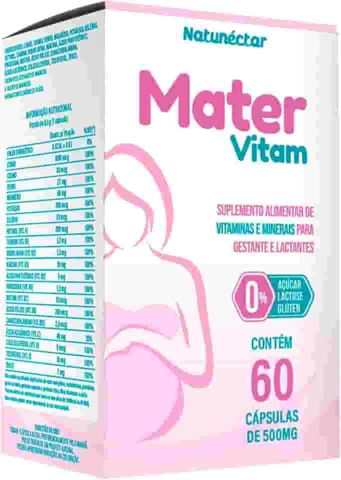 Mater Vitamina Para Gestante Materna 500mg 60 Cápsulas - Natunéctar