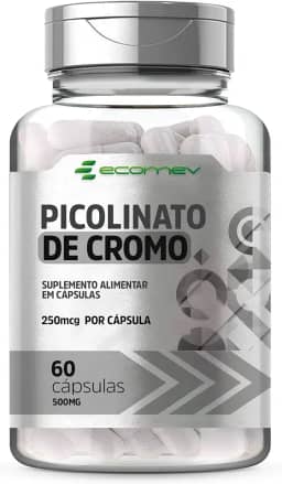 Picolinato de cromo 500Mcg 60 Cápsulas - 1 Cáps Ao Dia - Ecomev