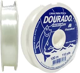 Linha de Pesca Dourado Premium UV, Monofilamento, 0,90mm, 100m, Transparente