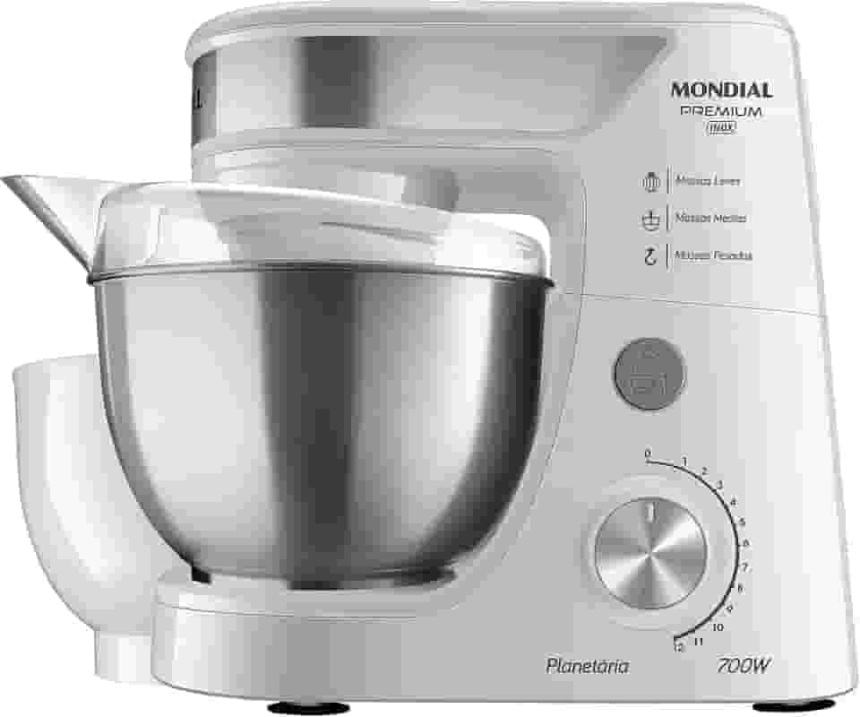 Batedeira Planetária, Mondial, Branco/Inox, 700W, 110V - BP-02P-W-TI