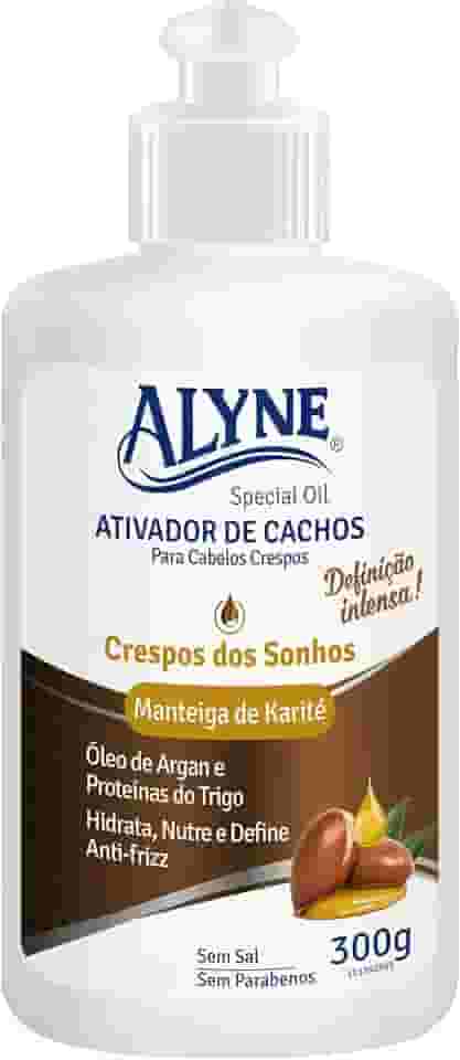 Alyne, Creme para pentear cabelo, Crespo dos sonhos, 300 g, Marrom