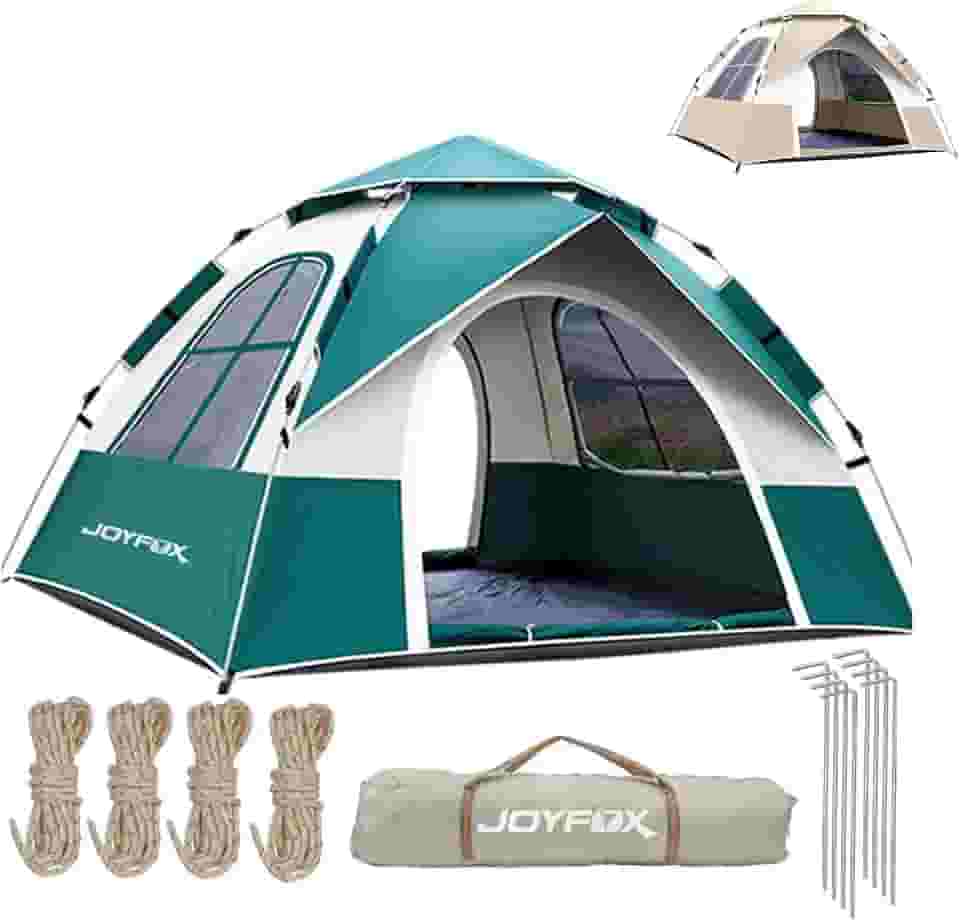 Barraca Camping Autoamatica Impermeavel 3-4 Pessoas 210 * 200 * 130cm, Praia Acampamento Duas Portas E Duas Janelas, Ventilação De Quatro Lados