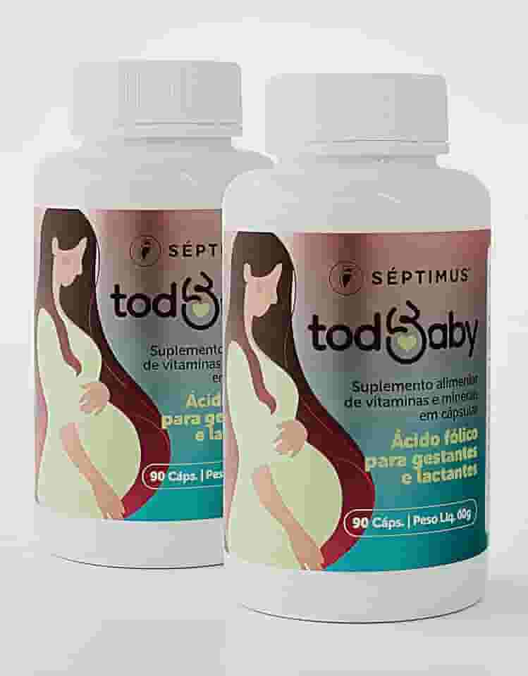 kit 2x Todbaby - Suplemento Vitamínico para Gestantes, Lactantes e Puérperas com 21 Nutrientes – 90 Cápsulas