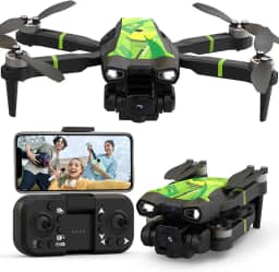 Morlyrctooy Mini drone M18 4K com motor sem escova, quadricóptero RC dobrável para adultos, posicionamento de fluxo óptico, modo headless
