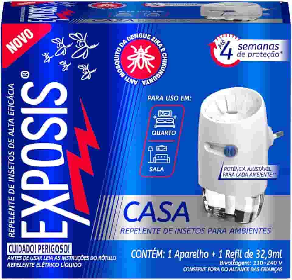 Exposis Casa, Repelente Eletrico Líquido, 1 Aparelho e 1 Refil de 32,9ml