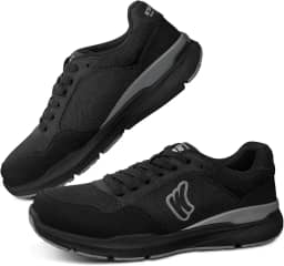 Tênis masculino de caminhada para fascite plantar, suporte de arco com sola de borracha antiderrapante, sapatos ortopédicos casuais confortáveis com bico largo