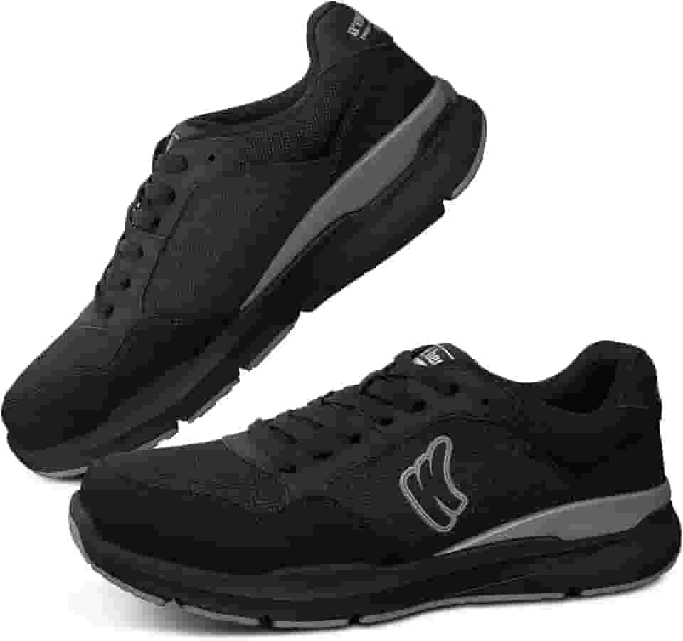 Tênis masculino de caminhada para fascite plantar, suporte de arco com sola de borracha antiderrapante, sapatos ortopédicos casuais confortáveis com bico largo