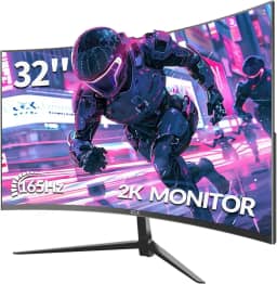 ZZA Monitor De Jogos Curvo Qhd De 32 Polegadas - Resolução 2K, Taxa De Atualização De 165 Hz/180 Hz, Tempo De Resposta De 1 Ms, Freesync E G-Sync, Hdr10, Cobertura Srgb De 122%, Dp/Hdmi, Compatível