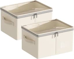 Kit 2 Caixas Organizadoras 9L com Tampa Transparente - para Meias, Acessórios e Maquiagem