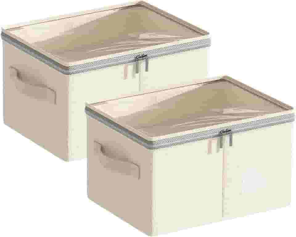 Kit 2 Caixas Organizadoras 9L com Tampa Transparente - para Meias, Acessórios e Maquiagem