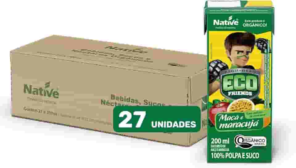 Pack Suco Misto de Maçã e Maracujá Orgânico Native, Sem Adição de Açúcares - Caixa com 27 unidades de 200ml