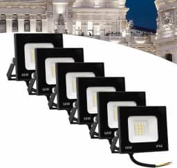 Kit 6 Refletor Led 50w Holofote Bivolt Prova Dágua Frio