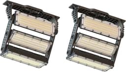 Kit 2 Refletor 400W Holofote LED 36000LM IP66 Articulado para Áreas Externas