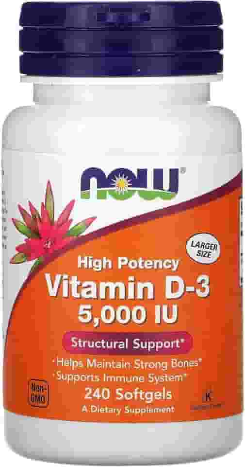 NOW Foods Vitamina D3 240 Cápsulas Importado