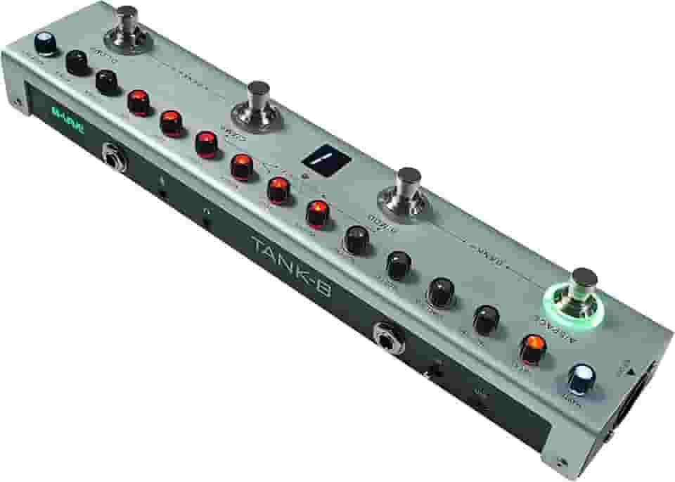 M-VAVE Pedal Multiefeitos para Baixo Profissional TANK-B com Bateria Recarregável, 36 Presets, Bluetooth, Simulador de Amplificador, IR Cab, Gravação em Celular - Efeito Portátil para Estúdio e Palco