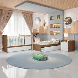 Berço Multifuncional Americano Cléo Amadeirado Carolina Baby