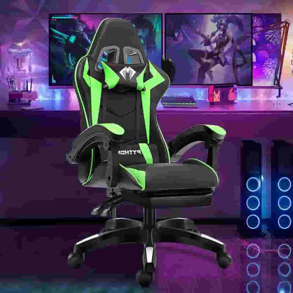 Cadeira Gamer Ergonomica Moderno Verde, Design Ergonômico, Giro de 360 Graus, Material Premium, Adequada para Várias Ocorrências, para Trabalho, Estudo e Jogos