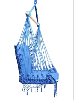 Cadeira De Balanço Rede De Descanso Suspensa AZUL ROYAL