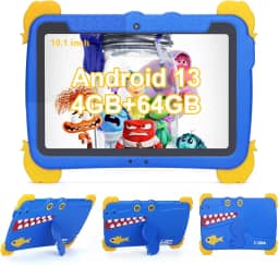 C idea Tablet infantil Android 13, tablet de 10,1 polegadas para crianças, tablet infantil de 4 GB de RAM + 64 GB de ROM (1 TB TF), tela IPS FHD, IWAWA pré-instalada, bateria de 6000 mAh, WiFi 5G |